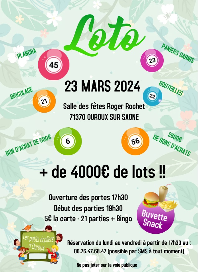 LOTO PETITS ECOLERS D'OUROUX