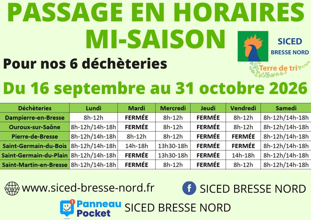 HORAIRES AUTOMNE SICED