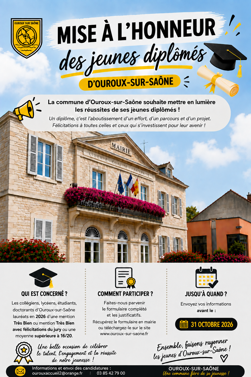 mise à l'honneur jeunes diplomés d'ouroux sur saone